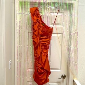 Nicole Miller One shoulder ruffle dress